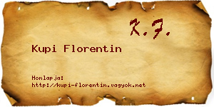 Kupi Florentin névjegykártya